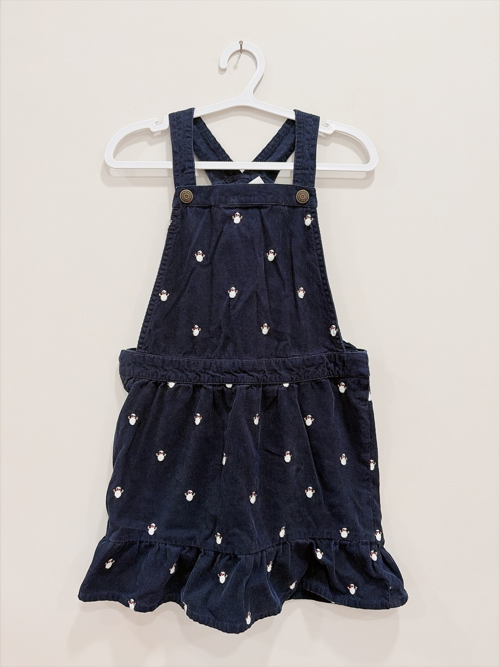 Gymboree Navy Corduroy Embroidered Overall Dress